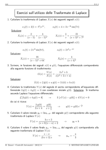 Esercizi sull`utilizzo delle Trasformate di Laplace