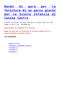 Bando di gara per la fornitura di un parco giochi per la Scuola