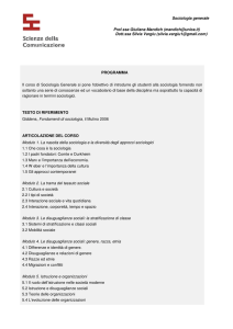 Sociologia generale Prof.ssa Giuliana Mandich (