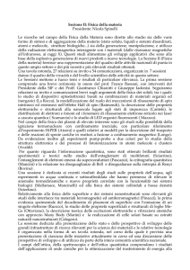 Sezione II: Fisica della materia Presidente: Nicola Spinelli Le