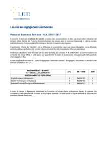 Laurea in Ingegneria Gestionale - Percorso Business Services
