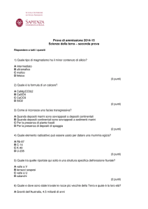 Prove di ammissione 2014-15 Scienze della terra – seconda prova