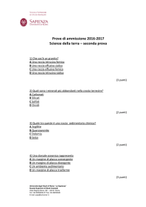 Scienze della terra - seconda prova