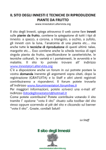 IL SITO DEGLI INNESTI E TECNICHE DI RIPRODUZIONE PIANTE