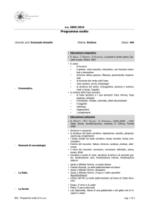 4GA - Programma svolto di Italiano