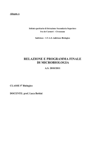 relazione e programma finale di microbiologia
