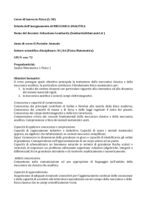 meccanica analitica - Dipartimento di Fisica e Astronomia and