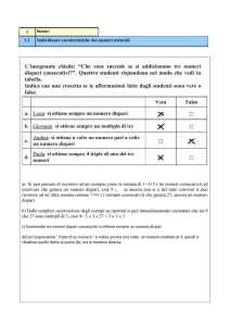 Individuare caratteristiche dei numeri naturali