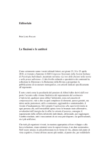 Editoriale Le finzioni e le antitesi