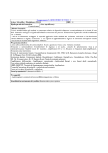 Insegnamento: LABORATORIO DI FISICA 3 Settore Scientifico