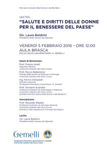 “SALUTE E DIRITTI DELLE DONNE PER IL BENESSERE DEL