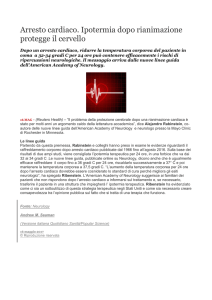 Arresto cardiaco. Ipotermia dopo rianimazione protegge il cervello