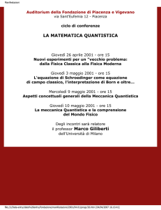 LA MATEMATICA QUANTISTICA il professor Marco Giliberti