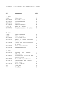 ECONOMIA E MANAGEMENT DEL TURISMO (Sede di OLBIA) SSD