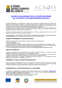 avviso di selezione per la partecipazione all`attivita` di stage/tirocinio