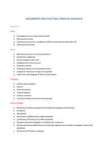 ARGOMENTI TRATTATI NEL CORSO DI ANALISI II