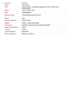 6411594 1. Record Nr. Titolo L`altro e l`altrove : antropologia