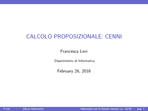 CALCOLO PROPOSIZIONALE: CENNI
