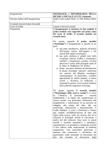sociologia e metodologia della ricerca sociale