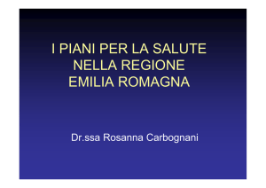 I PIANI PER LA SALUTE NELLA REGIONE EMILIA ROMAGNA