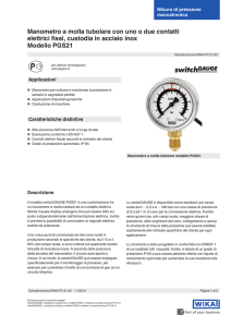 Manometro a molla tubolare con uno o due contatti elettrici fissi