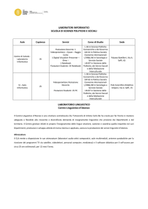 LABORATORI INFORMATICI SCUOLA DI SCIENZE POLITICHE E