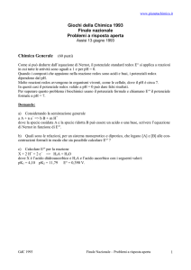 Giochi della Chimica 1993 Finale nazionale Problemi a risposta