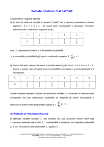 Lezioni sulle variabili casuali DISCRETE