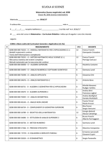 FACOLTA` di SCIENZE MATEMATICHE, FISICHE e NATURALI
