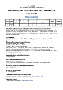 METODI ANALITICI E PROBABILISTICI IN FISICA MATEMATICA A