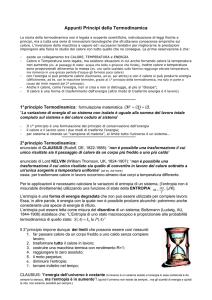 Appunti Principi della Termodinamica