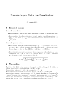 Formulario per Fisica con Esercitazioni