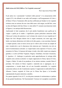 Lezione sulla verginità consacrata