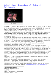 Naked Jazz domenica al MaGa di Gallarate