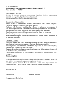 I.T.I. Fermi Modena Programma di matematica e complementi di