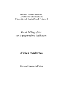 Fisica Moderna - Dipartimento di Fisica