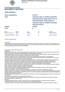 BIOCHIMICA E BIOLOGIA Anno accademico 2016/17 CdS