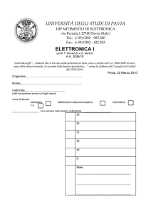 ELETTRONICA I - Università degli studi di Pavia