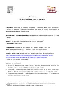 Mappatura delle collezioni esistenti - Biblioteca di Ateneo
