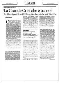 La Grande Crisi che è tra noi - Federazione Trentina della