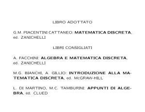 MATEMATICA DISCRETA, ed. ZANICHELLI LIBRI CONSIGLIATI A