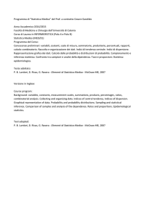 Programma di “Statistica Medica” del Prof. a