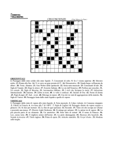 ORIZZONTALI 2. Passaggio dallo stato solido allo stato liquido .7