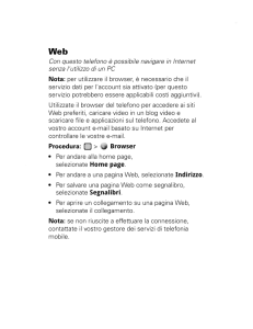 Con questo telefono è possibile navigare in Internet senza l`utilizzo