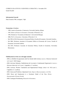 Novembre 2011 Giulio Piccirilli Informazioni Generali Data di