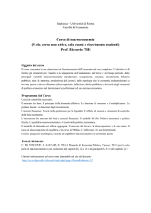Corso di macroeconomia - dipartimento di economia e diritto