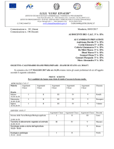 calendario esami preliminari esami di stato