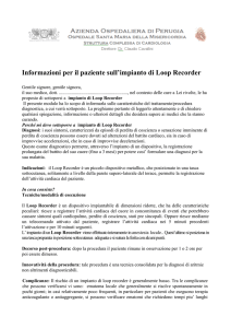 Informazioni per il paziente sull`impianto di Loop Recorder