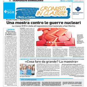 Per leggere la pagina clicca qui - Campionato di Giornalismo il