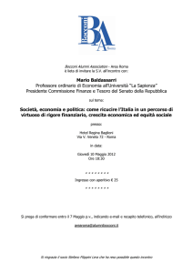 Mario Baldassarri Professore ordinario di Economia all`Università